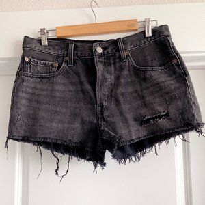 Levi's Black denim cut off shorts